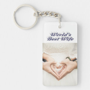 Wife Photo grey   Key Ring