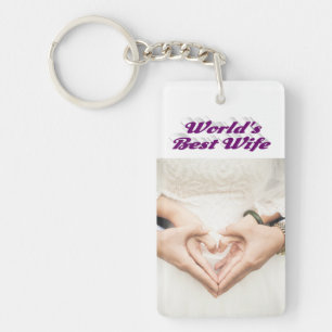 Wife Photo purple Key Ring