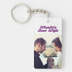 Wife Photo purple Key Ring