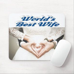 Wife Photo sea blue Mouse Pad