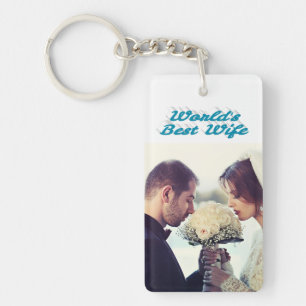 Wife Photo sky blue Key Ring