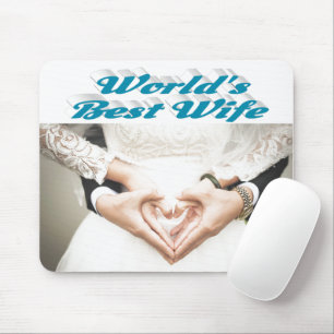 Wife Photo sky blue Mouse Pad