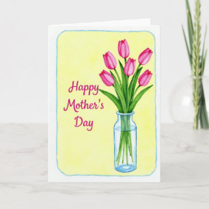 Wife Pink Flowers Bouquet Card