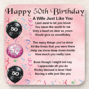 Wife Poem - 50th Birthday Coaster