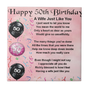 Wife Poem - 50th Birthday Tile