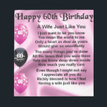Wife poem - 60th Birthday Notepad<br><div class="desc">A great gift for a wife on her 60th birthday</div>