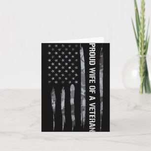 Wife_ Proud Wife Of A Veteran - American Flag  Card