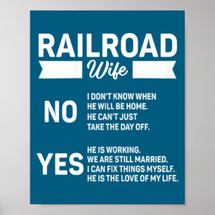 Wife Railroad Worker For Train Lover Enthusiast Ra Poster