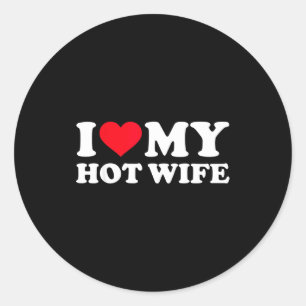 Wife Red Heart Wife Classic Round Sticker