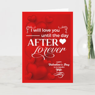 Wife Romantic Red Hearts Valentine's Day Holiday Card