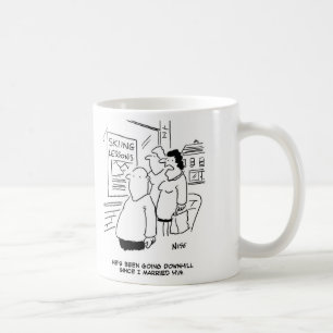 Wife says husband's been going downhill coffee mug