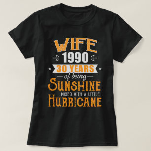 Wife Since 1990 Gift, 30 Years Wedding Anniversary T-Shirt