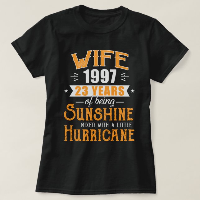 Wife Since 1997 Gift, 23 Years Wedding Anniversary T-Shirt (Design Front)