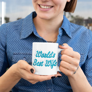 Wife sky blue half text  coffee mug