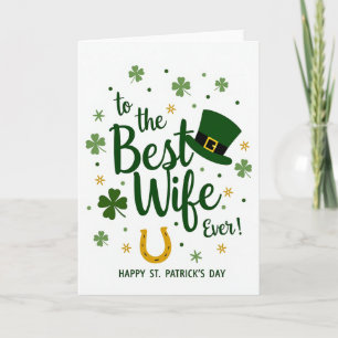 Wife St Patricks Faux Gold Foil Card