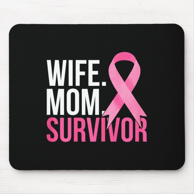 Wife Survivor Breast Cancer Awareness  Mouse Pad (Front)