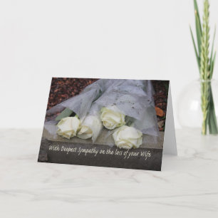 wife  Sympathy card with Roses
