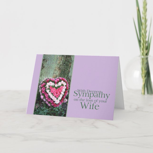 wife  Sympathy card with Roses (Front)