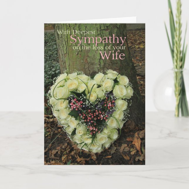 wife  Sympathy card with Roses (Front)