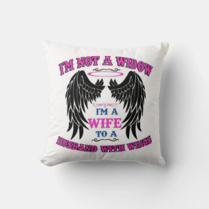 Wife to a husband with wings cushion