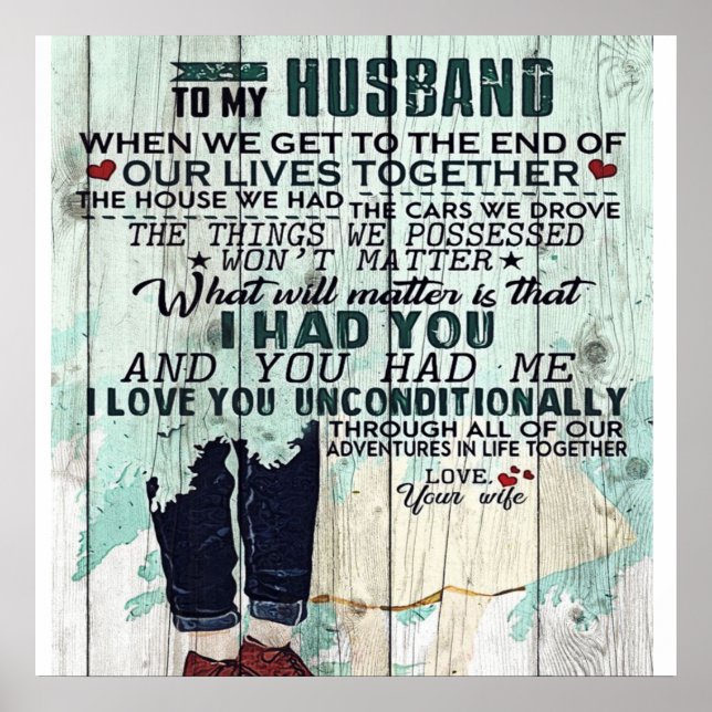 Wife To My Husband Gift | To Husband Letter | Poster (Front)