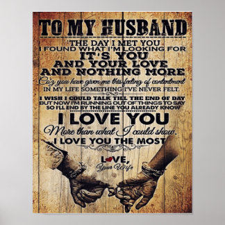 Wife To My Husband Letter | Husband Lovely Gift Poster