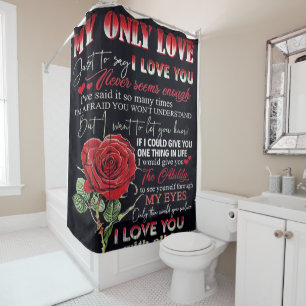 Wife To My Husband Letter   Love Quotes Gift Shower Curtain