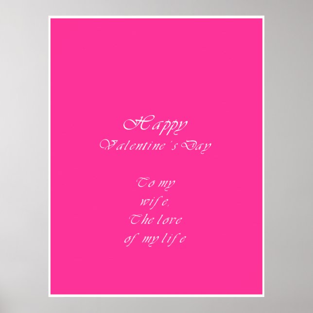 wife valentine's day dedication poster (Front)
