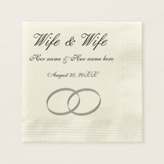 Wife & Wife lesbian wedding napkins