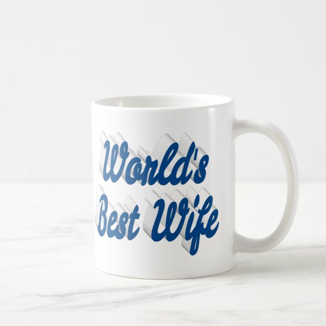 Wife with blue half text  coffee mug (Right)
