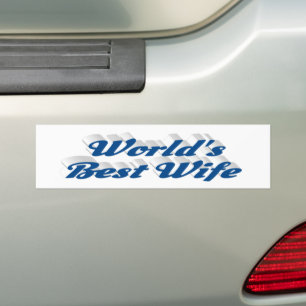 Wife with blue text bumper sticker