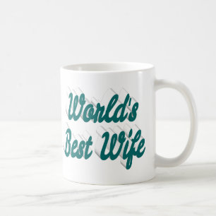 Wife with green half text coffee mug