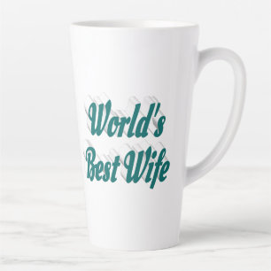 Wife with green text  latte mug