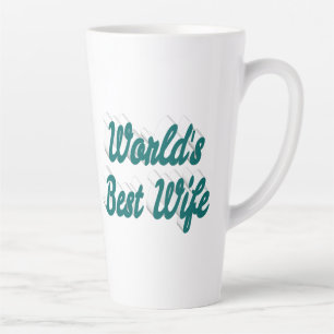 Wife with green text  latte mug