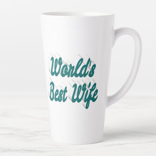 Wife with green text  latte mug (Right)