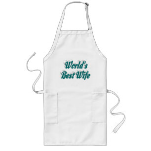 Wife with green text long apron