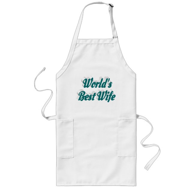 Wife with green text long apron (Front)