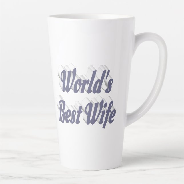 Wife with grey text  latte mug (Right)