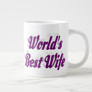 Wife with purple half text large coffee mug