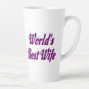 Wife with purple text  latte mug