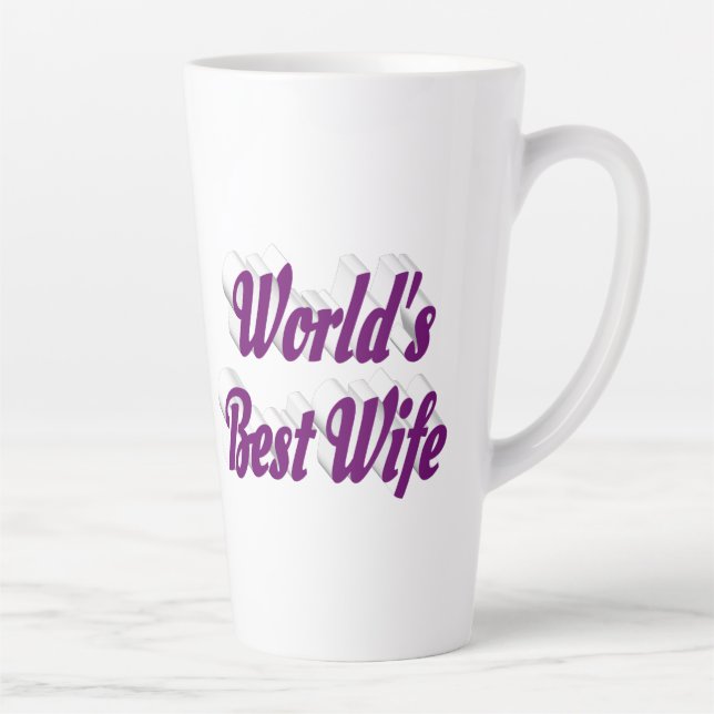 Wife with purple text  latte mug (Right)