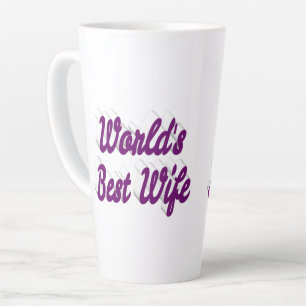 Wife with purple text  latte mug
