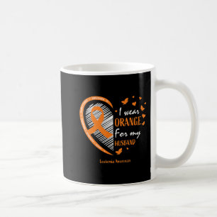 Wife Women I Wear Orange For My Husband Leukaemia Coffee Mug