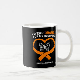 Wife Women I Wear Orange For My Husband Leukaemia Coffee Mug