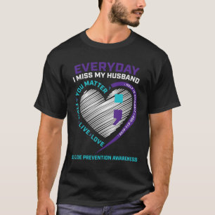 Wife Women Suicide Prevention Awareness Husnd Semi T-Shirt