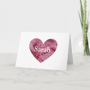 Wife Wool 7th Wedding Anniversary pink heart card