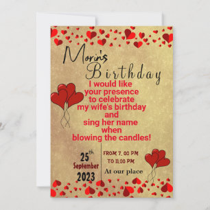Wife's birthday party Invitation