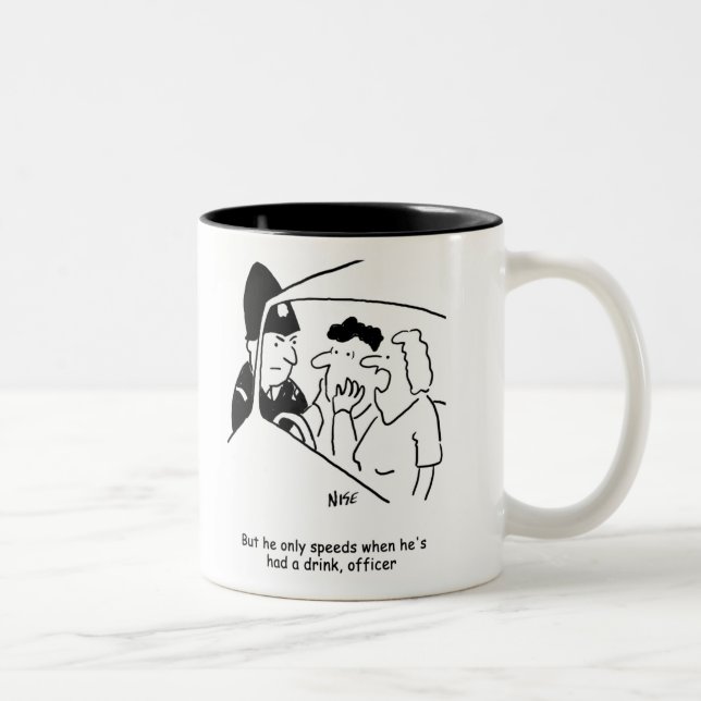 Wife's Husband's a Drink Driver Two-Tone Coffee Mug (Right)