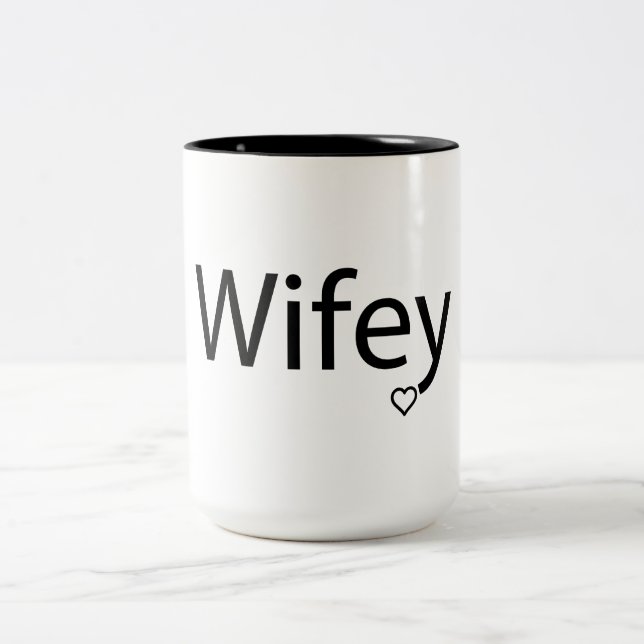 Wifey - Black 15 oz Two-Tone Mug (Center)