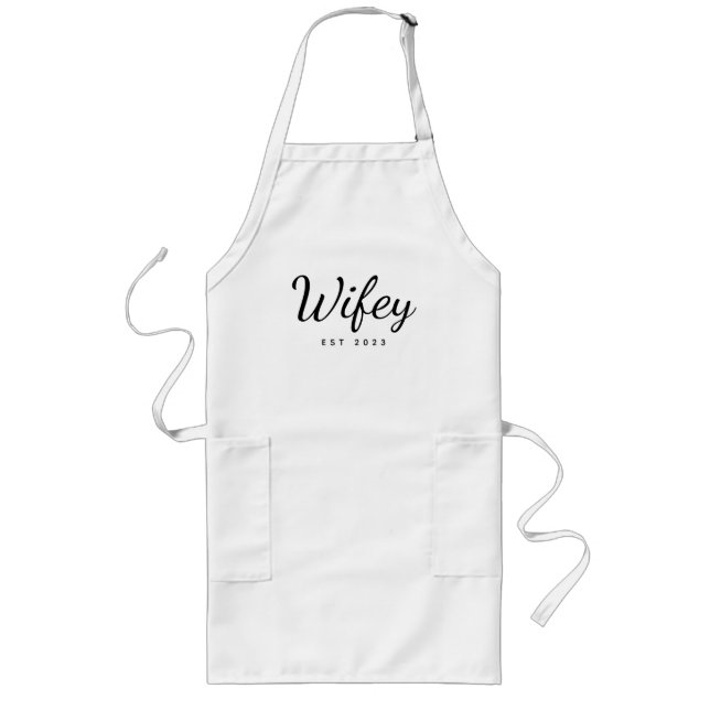 Wifey Bridal Shower Engagement gift Long Apron (Front)